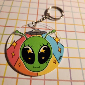 Handmade Alien Acrylic Keychain