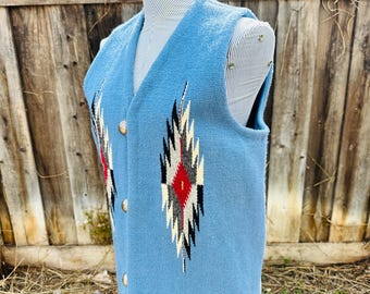 Vintage Trujillo's Weaving Shop Chimayo Hand Woven Vest