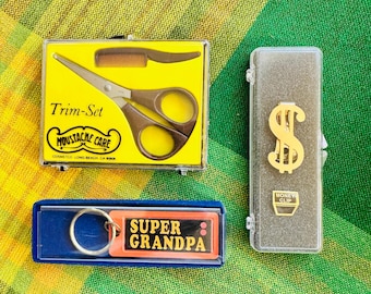 vintage fathers day gift super grandpa keychain mustache grooming kit money clip gifts for dad