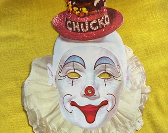 Vintage 1961 Disneyland Children's Plates Chucko Clown Happy Birthday Menu Masks