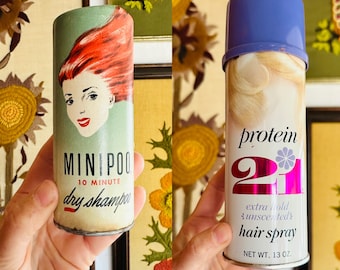 vintage hair products Minipoo Protein 21 old hairspray old shampoo retro packaging choose one