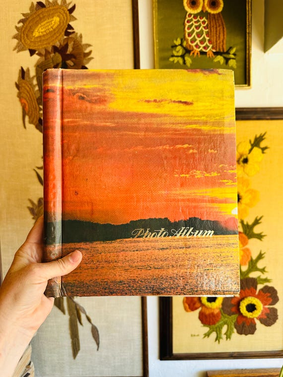 Vintage Photo Albums | Self Adhesive Landscape 70s Photo Albums Sunset Snowy Mountains