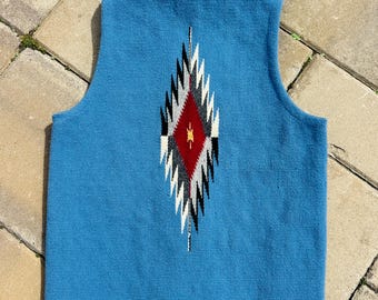 Vintage Trujillo's Weaving Shop Chimayo Hand Woven Vest