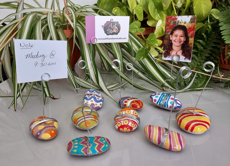 Painting rocks with Photo or Card Holder