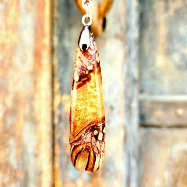 Banksia Teardrop Pendant Necklace Unique Jewelry Handmade