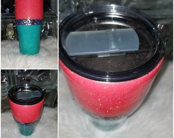 Split Glitter Color Vaso Azul Rosa Púrpura