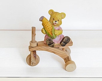 Vintage Teddy Bear on Tricycle Figurine - Nursery Decor - Etsy