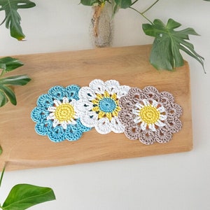 Handmade Crochet Coaster Doily, Duo Cotton Doily, Table Decor, Home Accent, Vintage Coaster, Tea Party Accessory