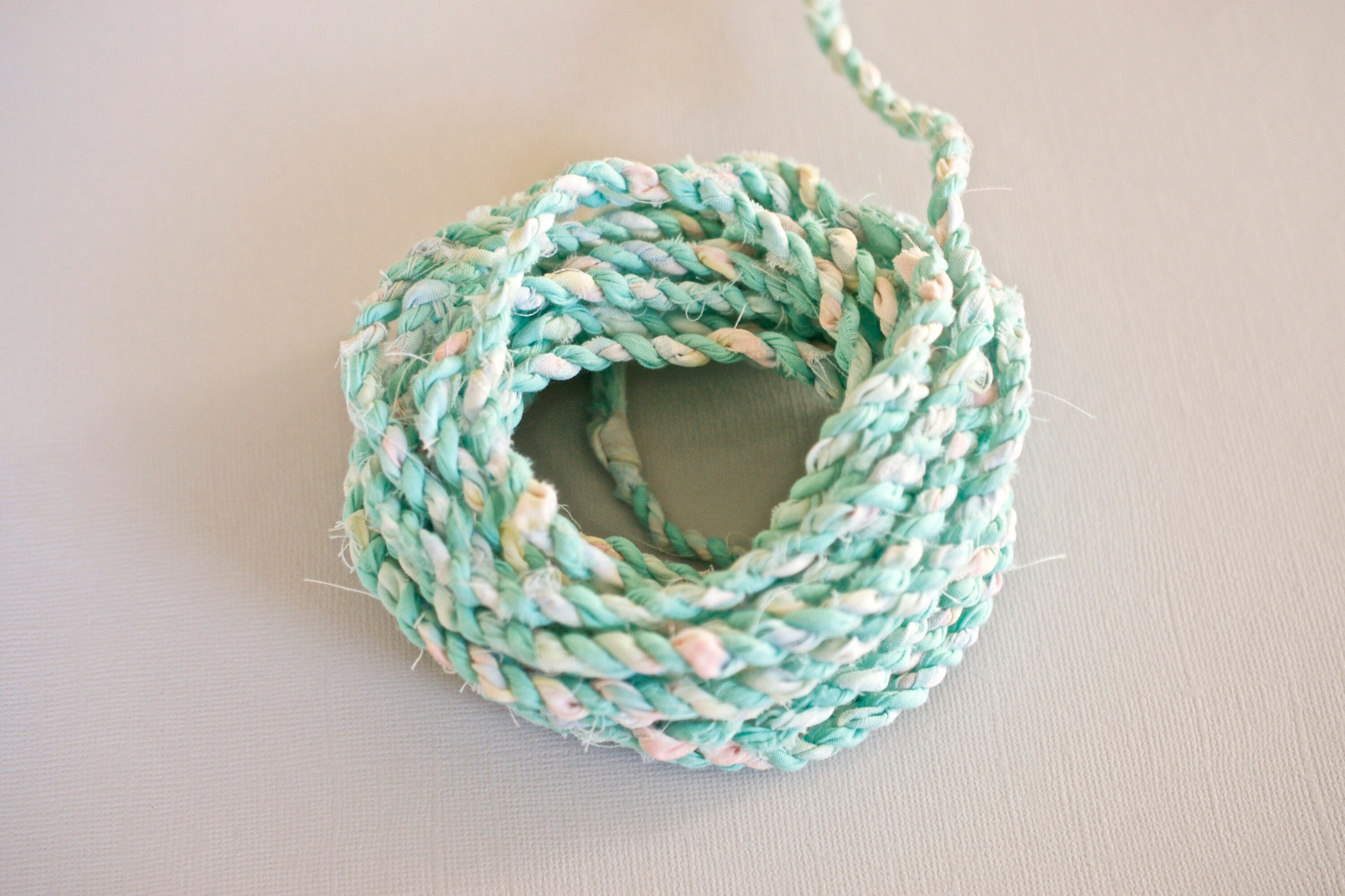 Fabric Twine, Hand Twisted Rag Cord, Recycled Fabric, Repurpose Textile ...