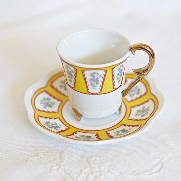 Miniature Demitasse, Decorative Expresso Coffee Cup and Saucer, Vintage Bavaria Collection