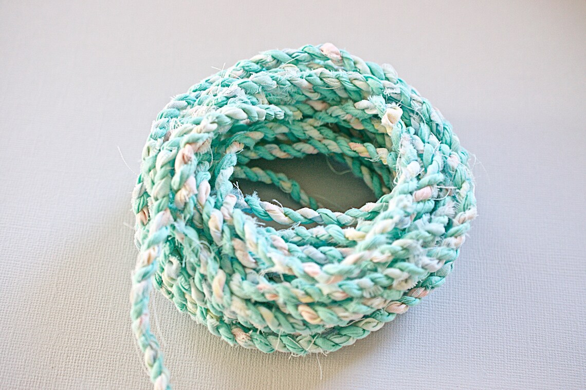 Fabric Twine, Hand Twisted Rag Cord, Recycled Fabric, Repurpose Textile ...
