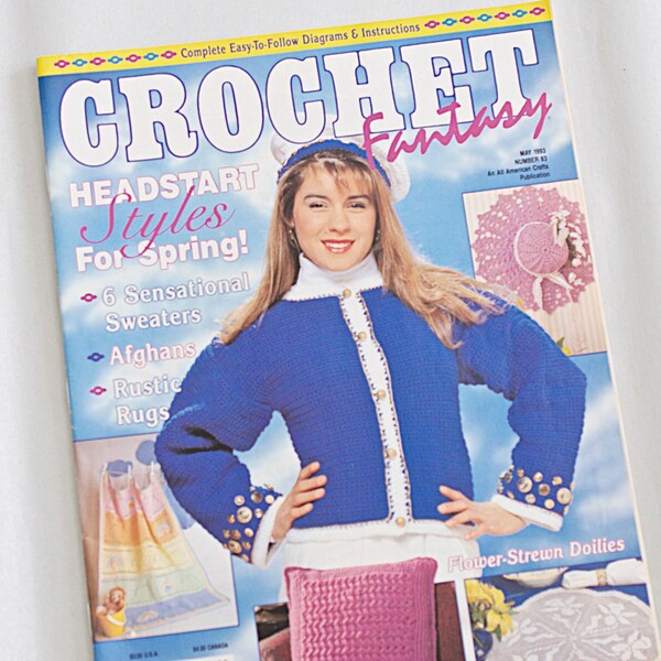 Crochet Magazine, Vintage Crochet Patterns, Sweaters, Afghans, Rustic Rugs, Doilies