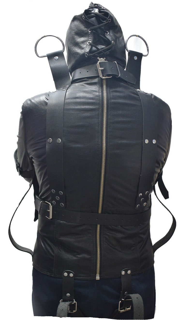 Real Leather Straight Jacket Suspension Jacket With Welded Etsy