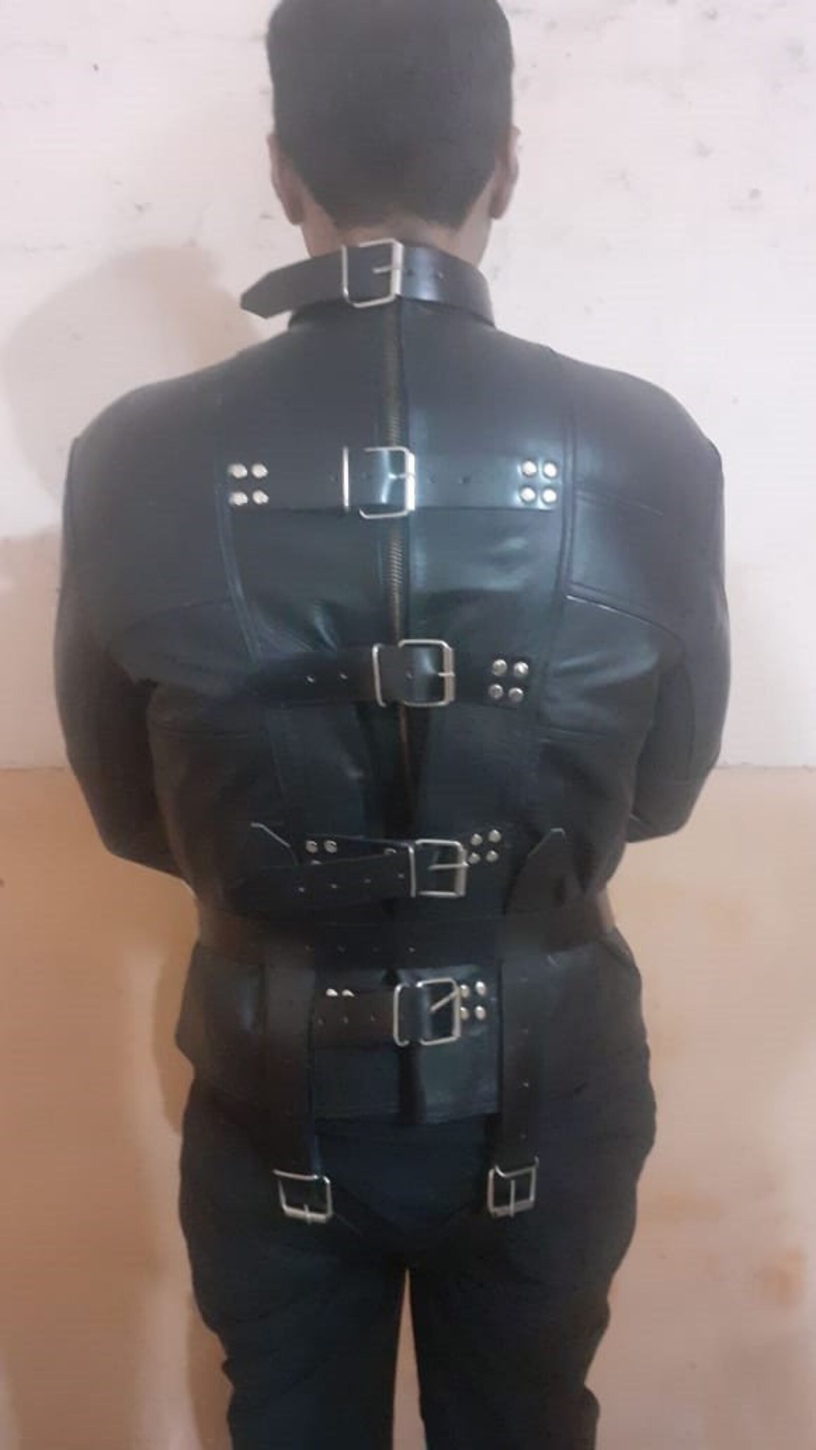 Bondage Black Leather Men straitjacket & Arm restraint sleeve | Etsy