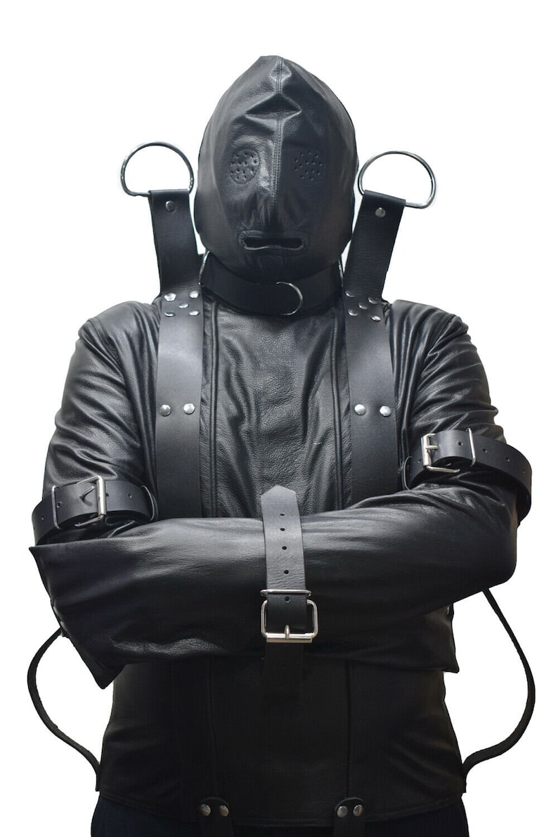 Real Leather Straight Jacket Suspension Jacket With Welded Etsy