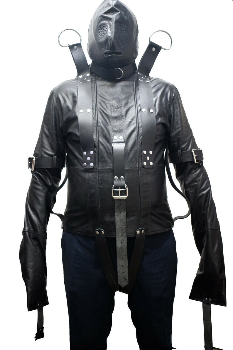 Real Leather Straight Jacket Suspension Jacket With Welded Etsy
