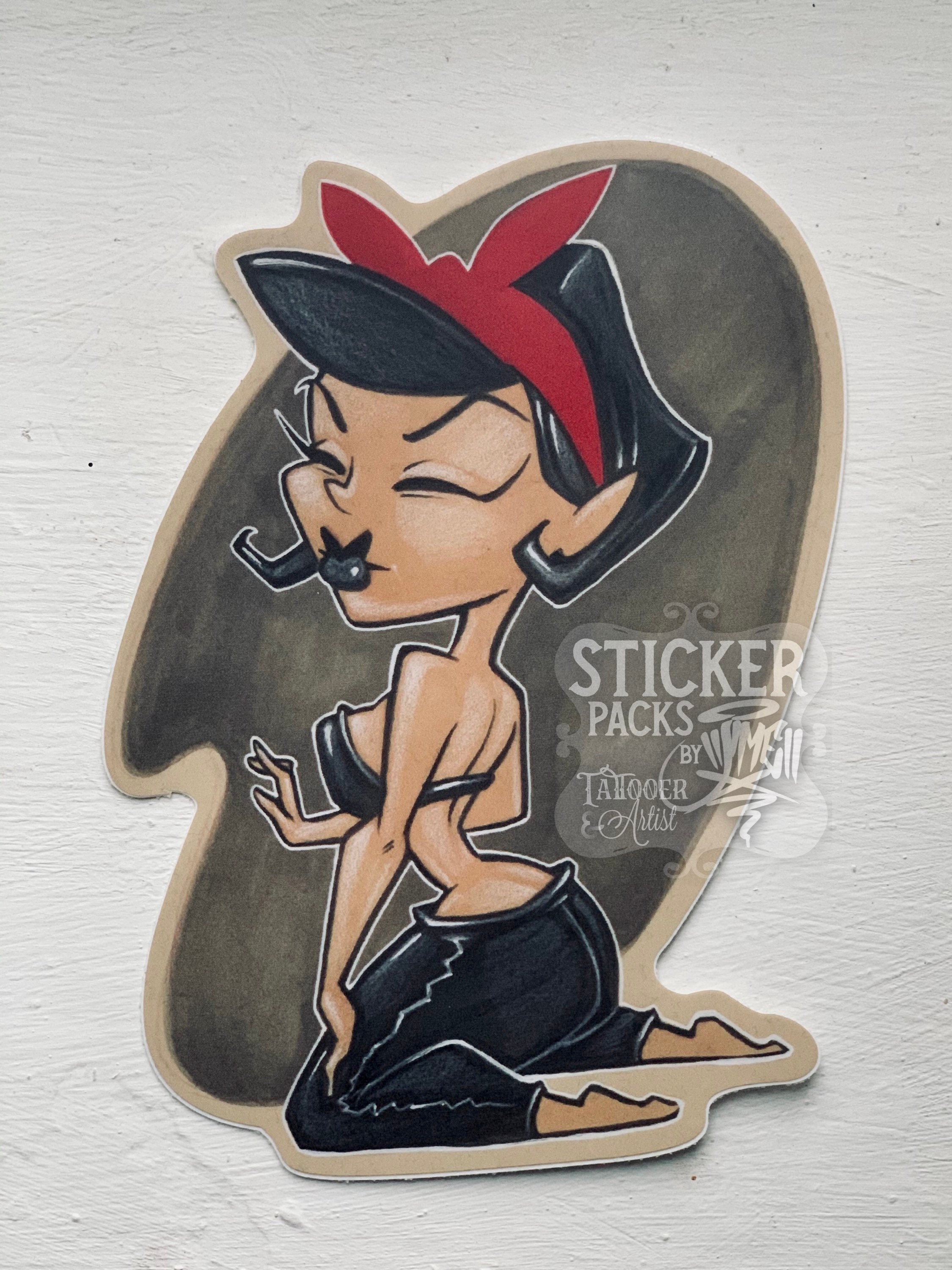 ART STICKER PACK Pinup Ladies 2 Vinyl Sticker Set Etsy