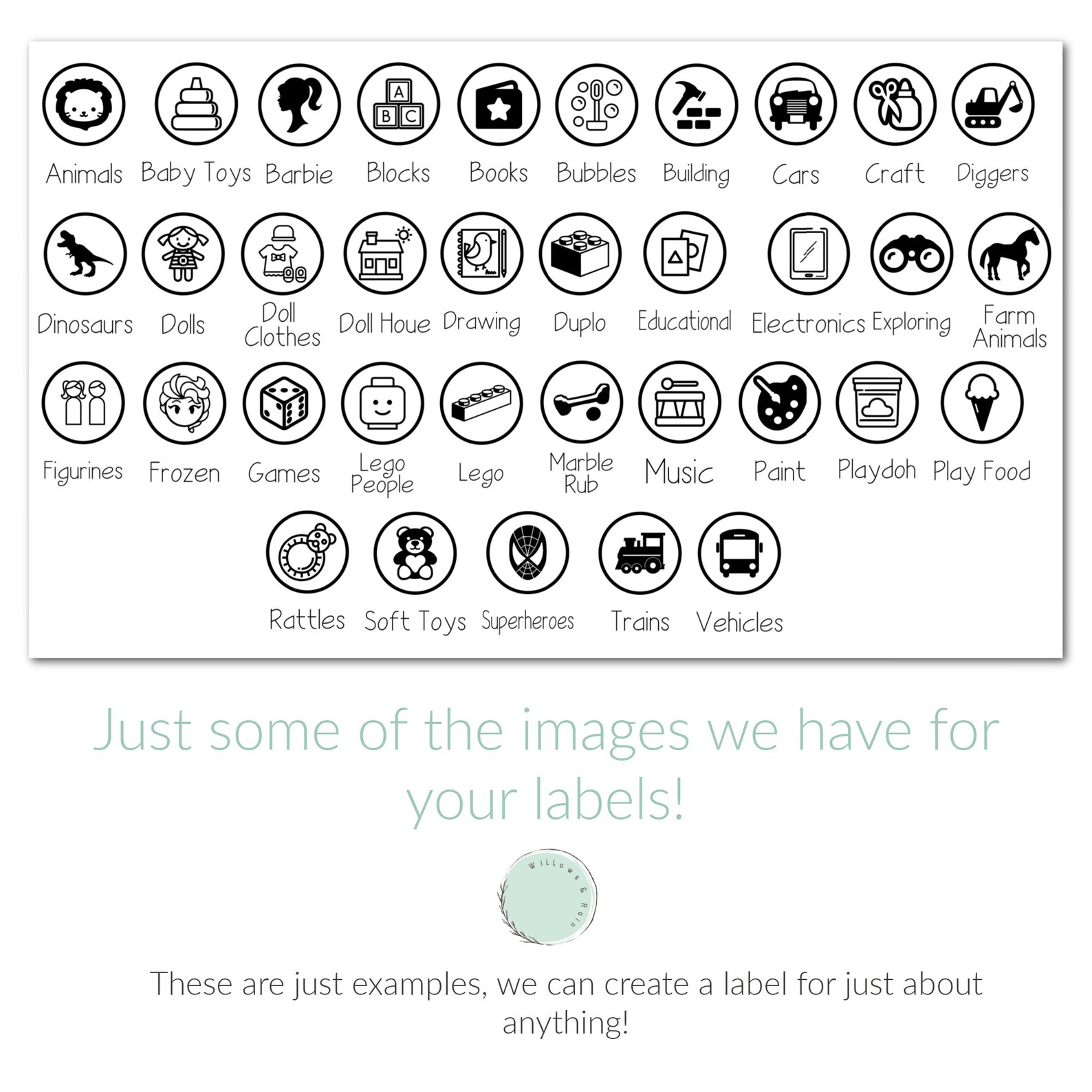 Toy Storage Labels / Toy Tub / Trofast Labels / Playroom Etsy