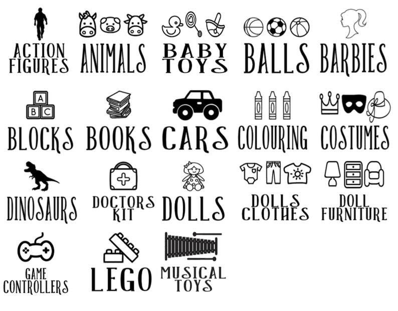 TOY STORAGE LABELS Custom Vinyl Labels Personalised Toy Etsy Australia