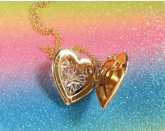 Heart Locket Charm DIY Necklace- Open Locket- Photo Necklace, Heart Locket Necklace, Family locket Photo Heart Locket, Locket Jewelry