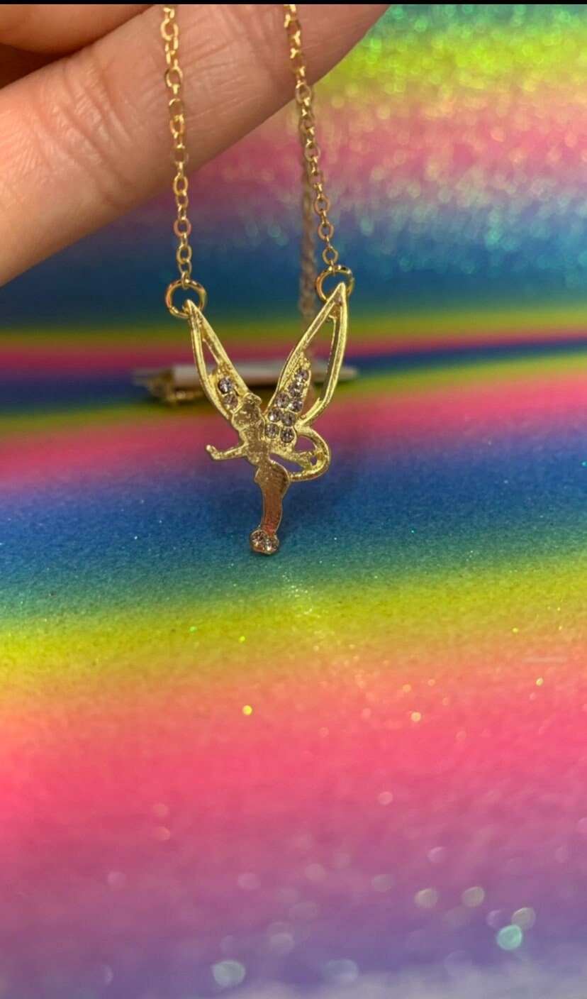 Glass Baron Gold Trim Rainbow Dragonfly Necklace Glass Baron Gold Trim Rainbow Dragonfly Necklace