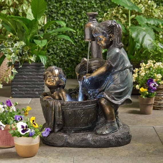 Boy Girl Garden Statue Boy Girl Garden Statue Etsy Australia
