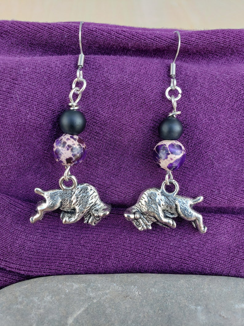 Buffalo Earrings Dangle Buffalo Gift Animal Earring Boho Etsy