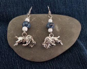 Buffalo Earrings Handmade, Bison Earring Dangle, Buffalo Jewelry, Buffalo Gifts, Birthday Gift for Friend, Thinking Of You Gift for Her