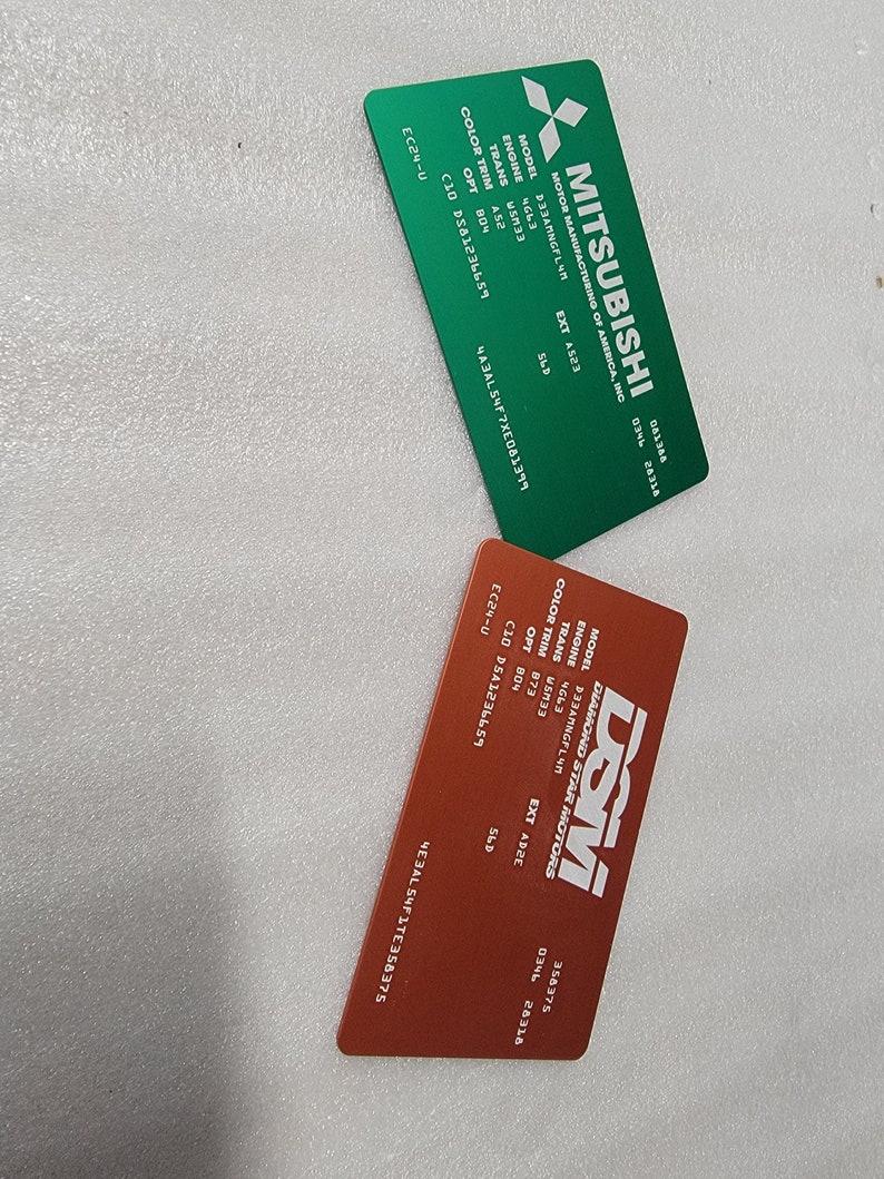 Novelty VIN Plate DSM, Mitsubishi, Eagle, Eclipse, Talon Etsy