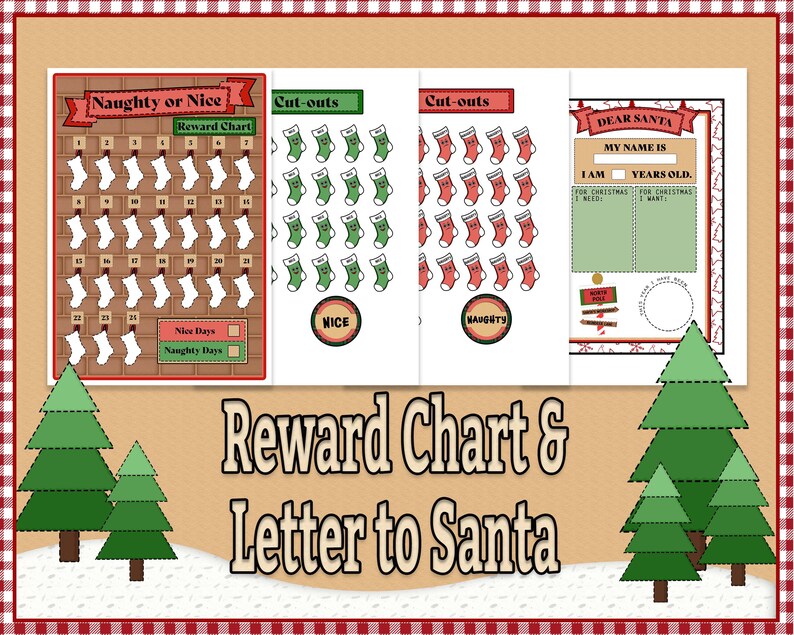 Naughty Nice Reward Chart Christmas Printable Kids - Etsy UK