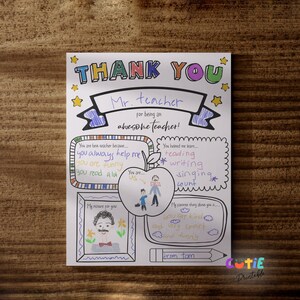 Teacher Appreciation Week Printable Coloring Page, Teacher Survey Thank You, All About My Teacher SCL