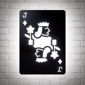 Enseigne murale led rvb valet de carreau : cartes à jouer