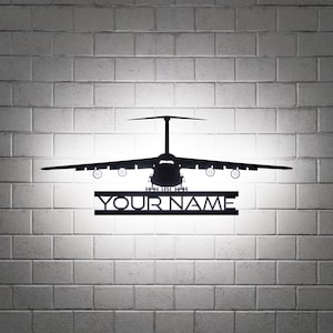 貨物航空機 RGB LED 壁看板、飛行機チャーム、金属製壁装飾
