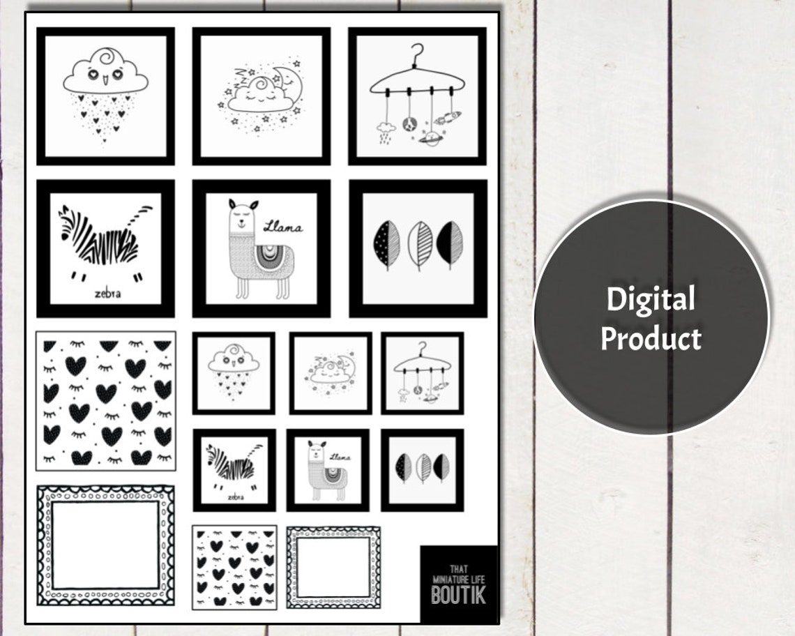 Dollhouse Nursery Wall Art Printable Dollhouse Kid's Room Etsy