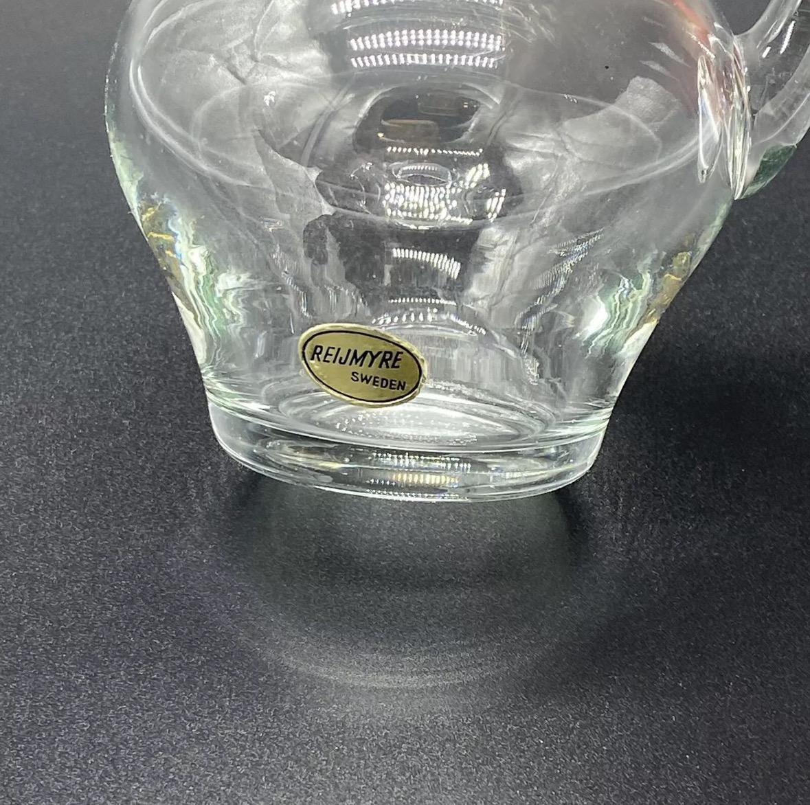 Reijmyre Sweden Scandinavian Clear Art Glass Decorative Mid