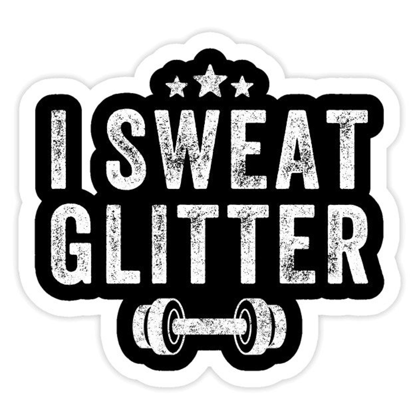 I sweat glitter gym motivational sticker Etsy
