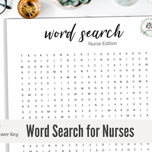 Puzzle drôle de recherche de mots d'infirmière, jeu de mots d'infirmière, blagues d'infirmière, téléchargement immédiat, PDF