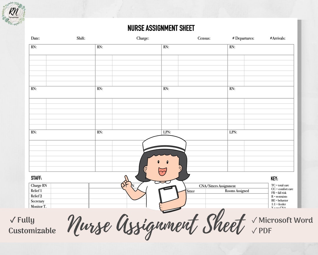 cna assignment sheet templates