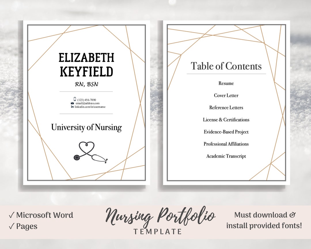 Nursing Portfolio Template Geometric Gold Registered Nurse Template Nursing Portfolio Template Geometric Gold Registered Nurse Template