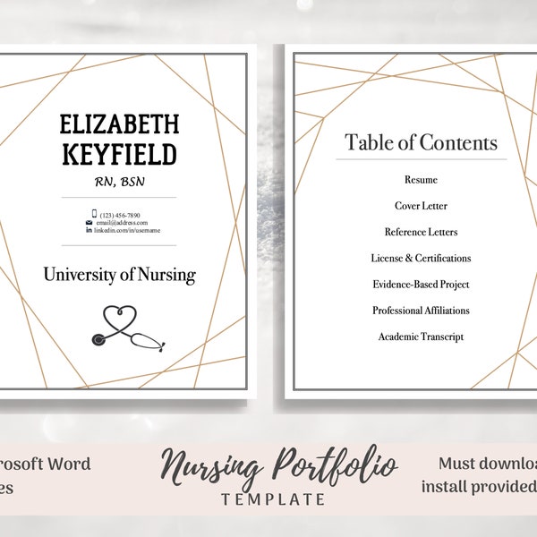 Nurse Practitioner Portfolio Template Etsy Nurse Practitioner Portfolio Template Etsy