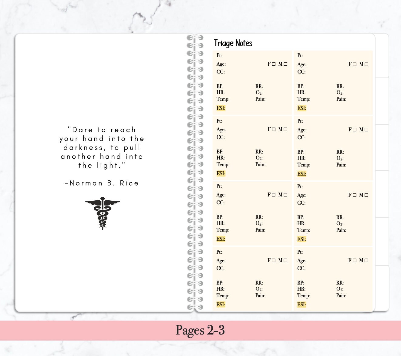 ED Reusable Nurse Report Notebook Emergency Nurse ER Lovely Etsy