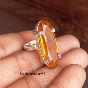 Citrine Gemstone Women Ring, Handmade Ring,  925 Sterling Silver Ring, Engagement Ring, Promise Ring, Statement Ring, Christmas Gift Ring