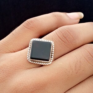 925 Sterling Silver Ring, Black Onyx Gemstone Ring, Handmade Ring, Statement Ring, Beautiful Jewelry, Gift For Anniversary, Woman Ring