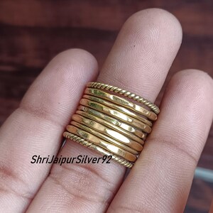Set Of 10 Handmade Brass Ring, Pure Brass Stackable Ring,  Statement Ring, Beautiful Ring, Perfect Ring, Women Ring, Popular Stacking Ring