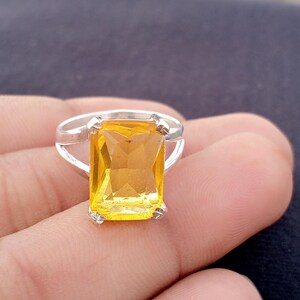 Citrine Gemstone Ring, 925 Sterling Silver Ring, Handmade Ring, Beautiful Ring, Wedding Jewelry, Promise Ring, Fidget Ring, Woman Ring