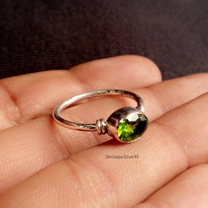 Green Peridot Gemstone Ring, 925 Sterling Silver Ring, Handmade Ring, Beautiful Ring, , Birthstone Ring , Statement Ring,  Statement Ring