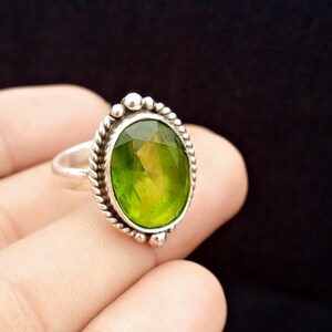 Peridot Gemstone Ring, 925 Sterling Silver Ring, Handmade Ring, Statement Ring, Beautiful Ring, Gemstone Ring, Silver Jewelry, Woman Ring