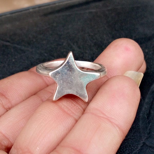 Handmade Sterling Silver Star Ring - Boho Fidget Jewelry, Silver 5 Star Ring, Statement Ring, Bohemian Ring, Woman Ring, Gift For Her