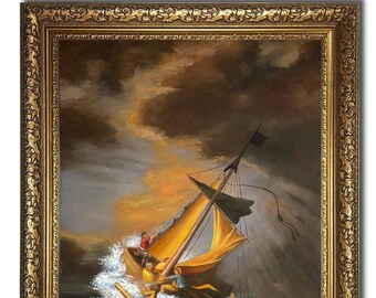 1633 The Storm on the Sea of Galilee by Rembrandt Masterpiece Reproduction