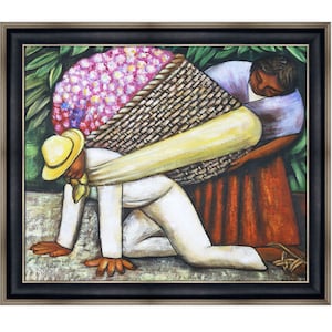 Diego Rivera Flower Carrier 25&#39;&#39;x29&#39;&#39; Hand-painted Oil Replica Dining Room Wall Art, Living Room & Kitchen Wall Decor